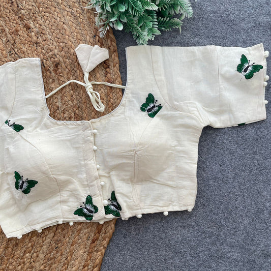 Pure Camric Cotton Diable ready made blouse