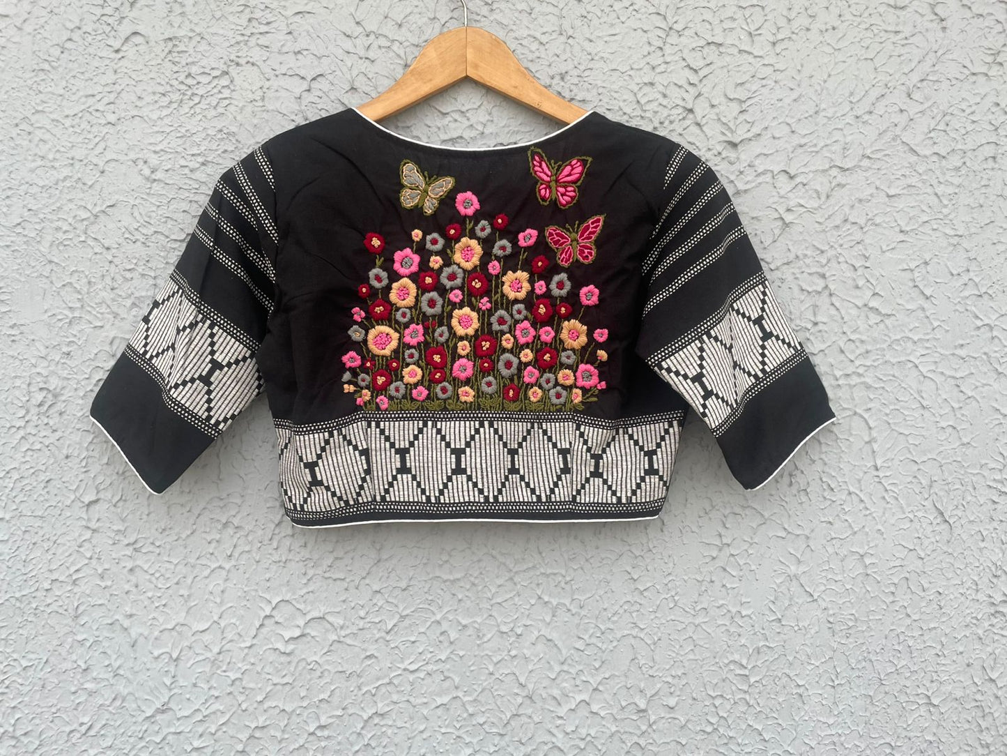 Cotton hand embroidered work designer blouse