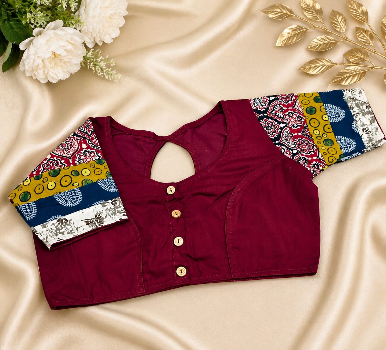 Boutique style patch ready made blouse