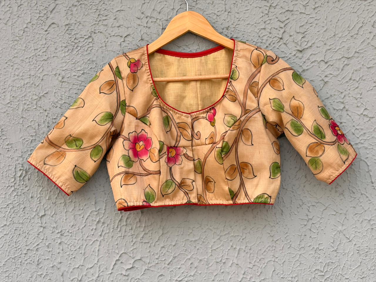 Murshidabad silk hand kalamakari designer blouse