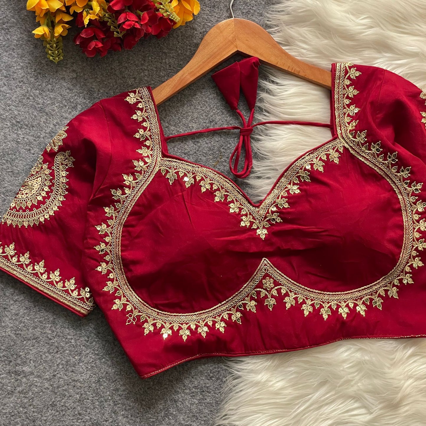 Heavy pure roman silk ready made blouse