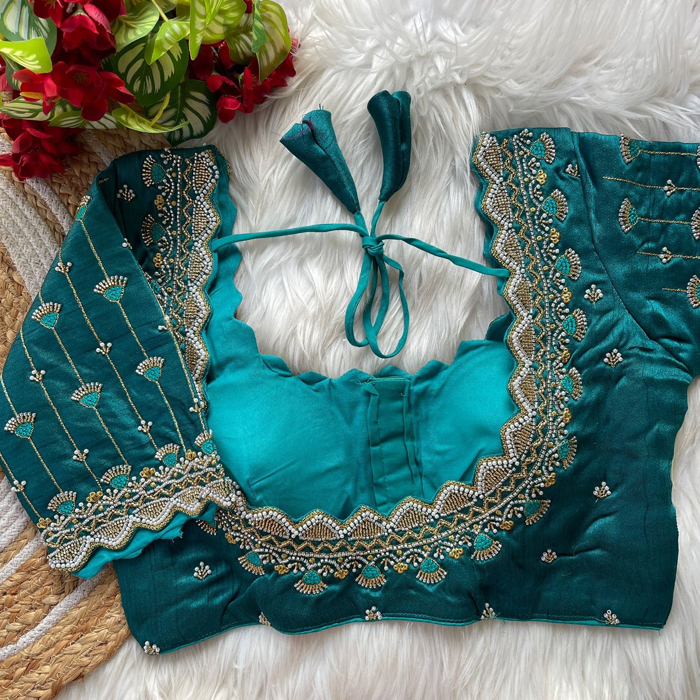 Heavy Pure Soft Roman Silk With Tricot Fuising ready made blouse