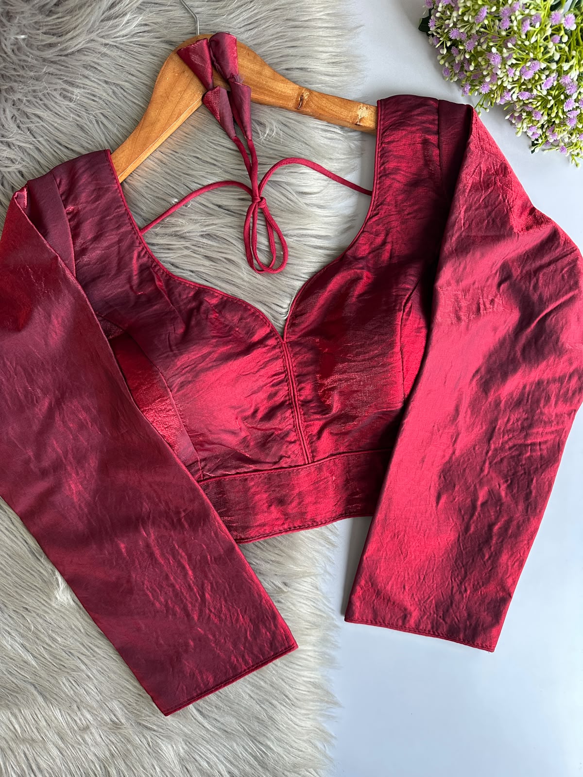 Space silk full sleeve ready made blouse