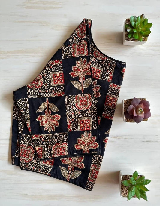Pure Ajrakh Cotton ready made blouse