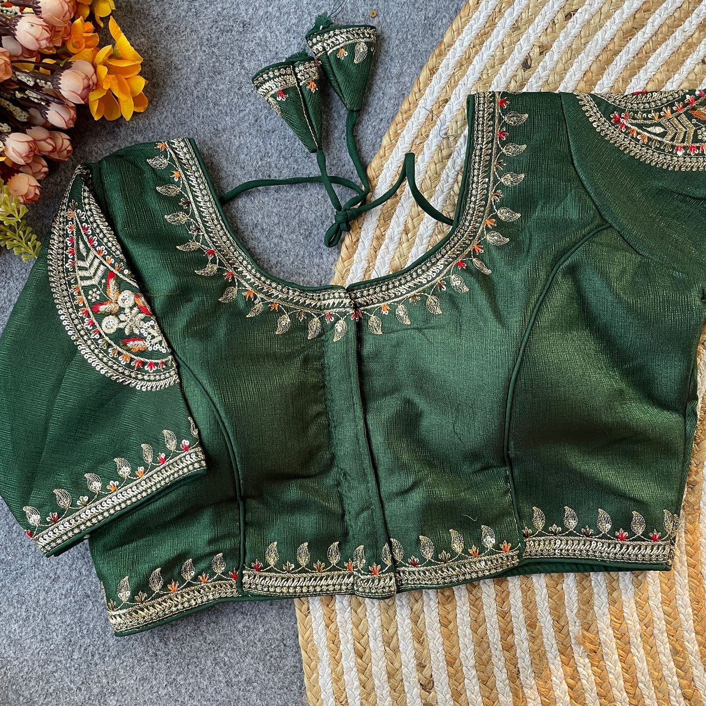 Heavy Embroidery With Beautiful Works  ready made blouse