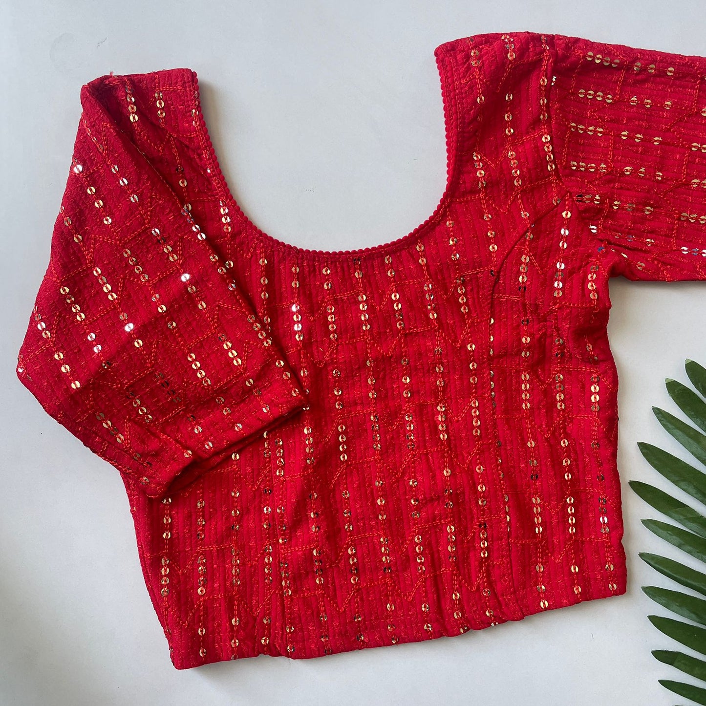 Polyester with embroidery stretchable ready made blouse