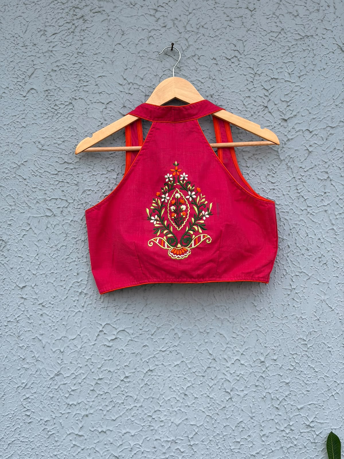 Cotton embroidered Halterneck designer blouse