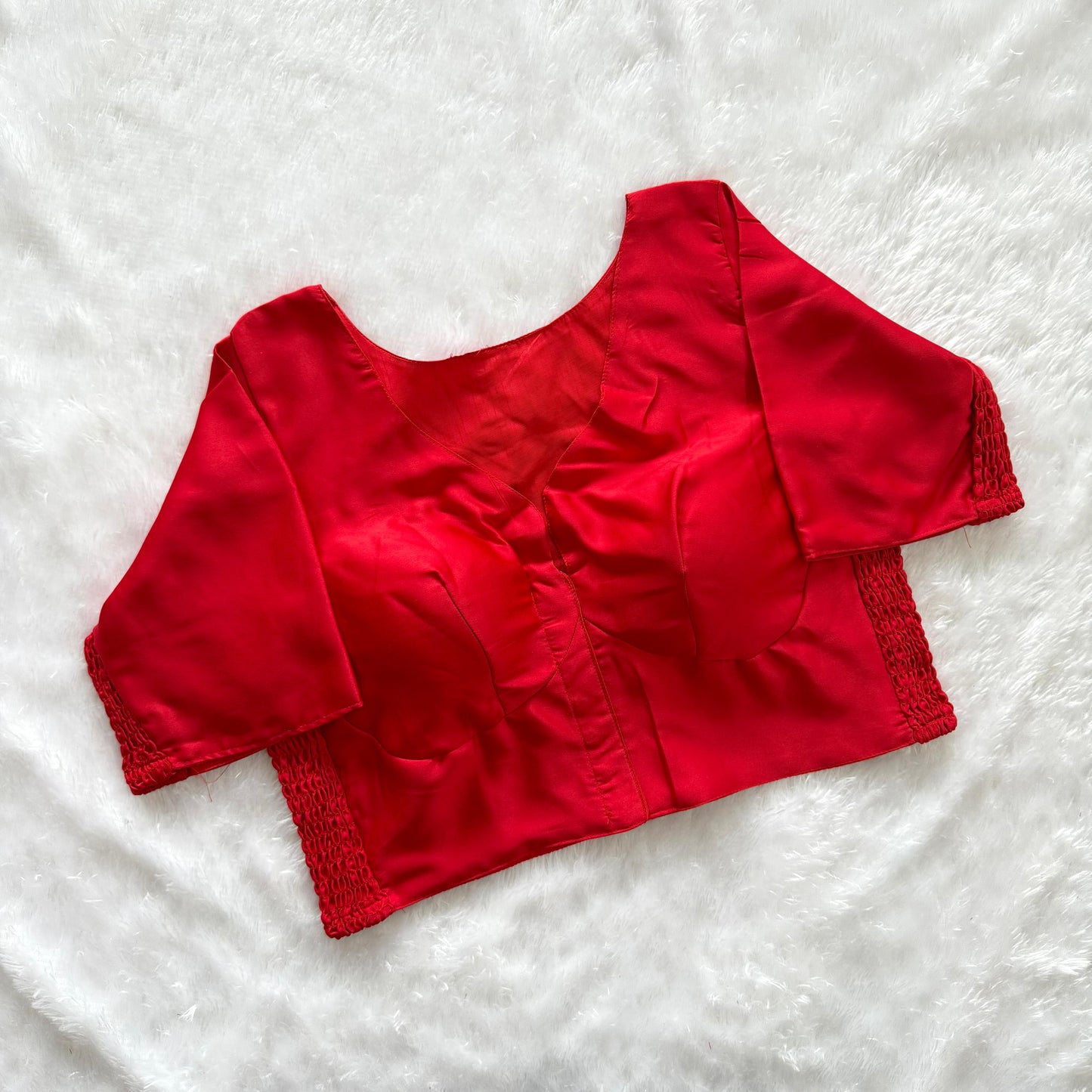 Soft silk fabric with elastic attach for better fitting  ready made blouse