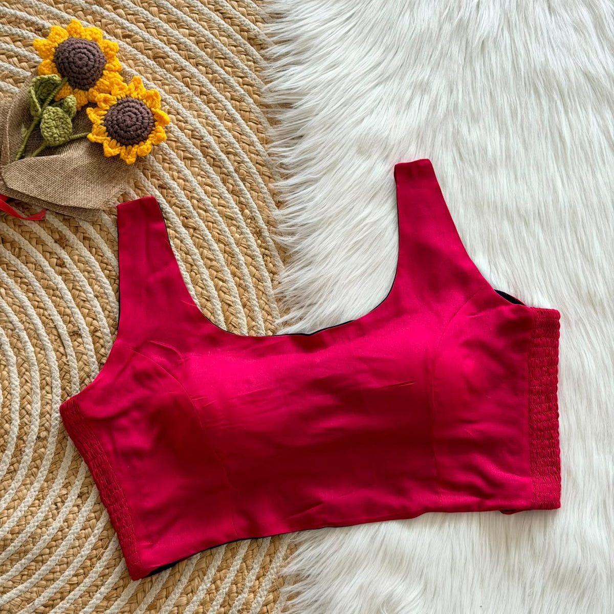 Beautiful soft cotton with side elastic ready made blouse