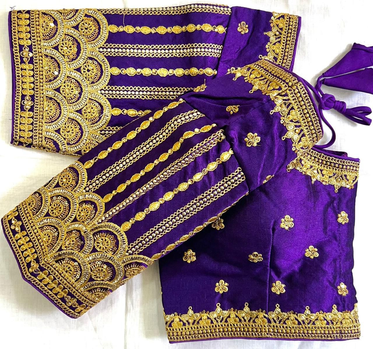 Heavy sequins + unique embroidery work ready made blouse