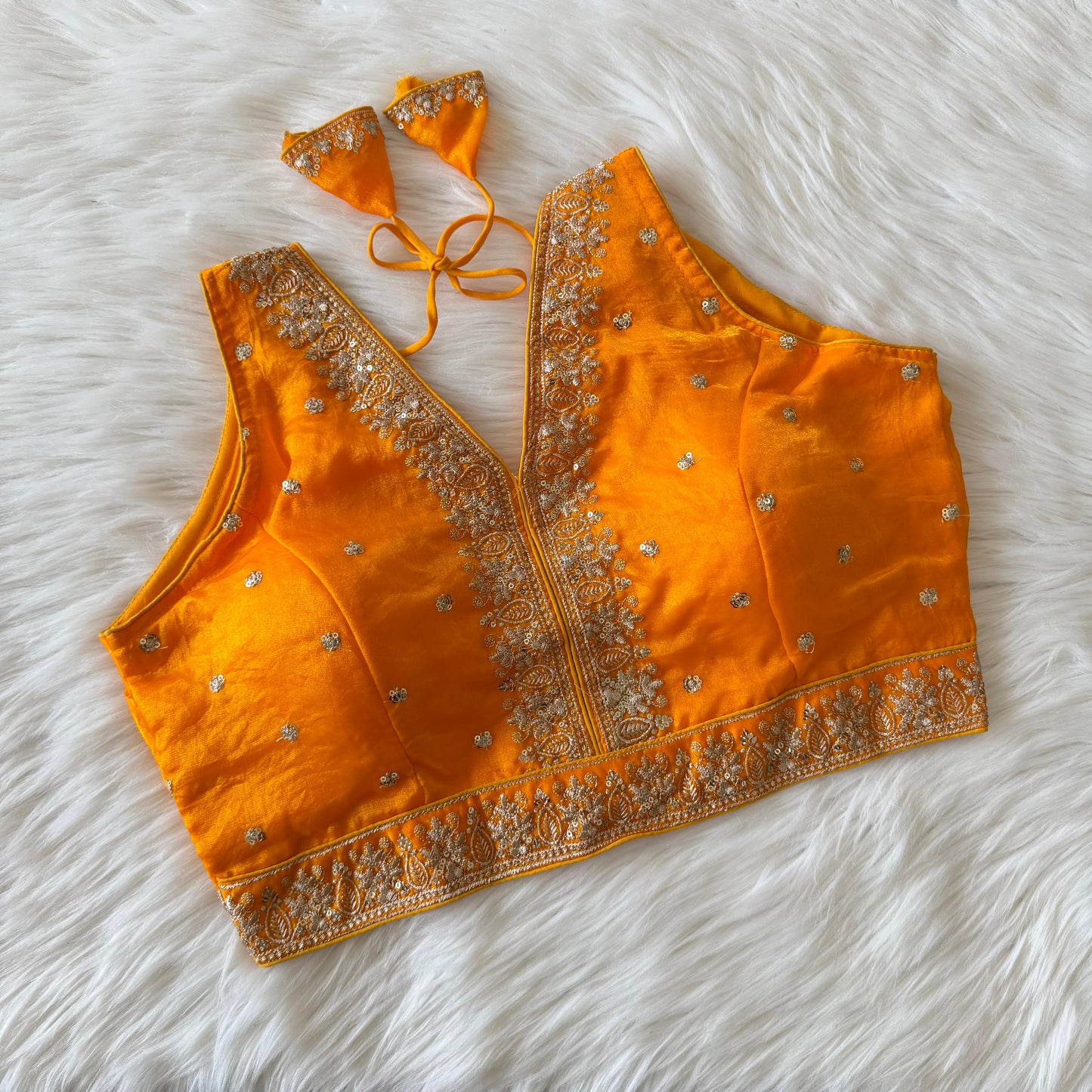 A beautiful work with sequins all over ready made blouse
