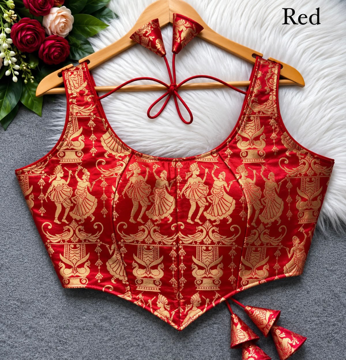 Heavy King Khab Banarasi With Tricot Fuising ready made blouse
