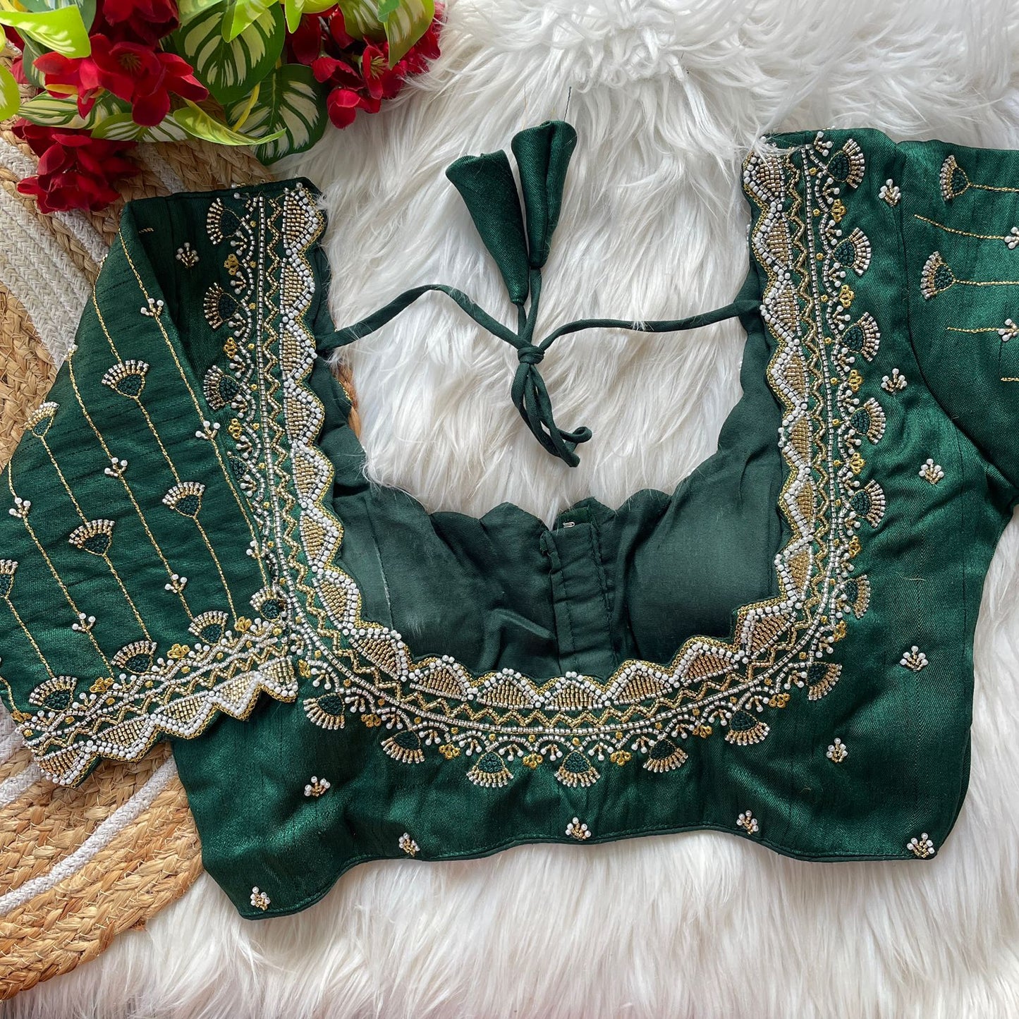 Heavy Pure Soft Roman Silk With Tricot Fuising ready made blouse