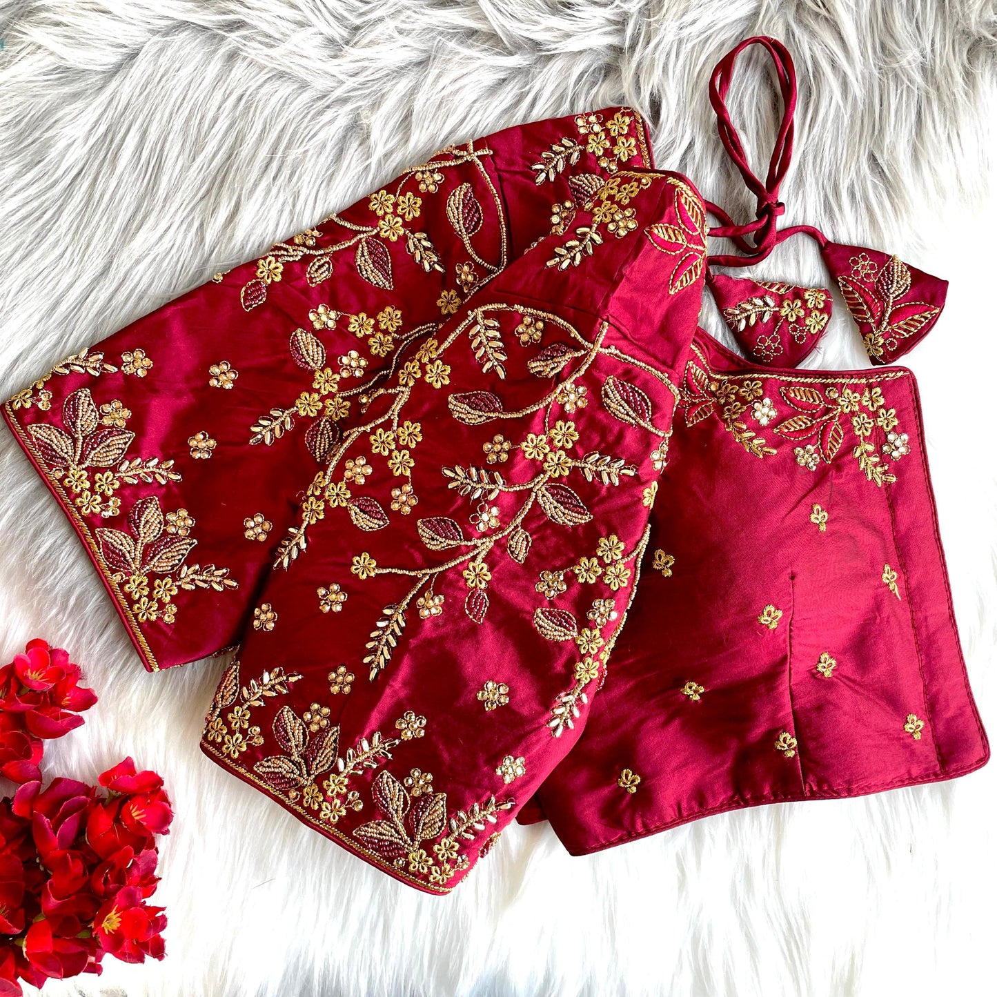 Heavy banarasi silk ready made blouse