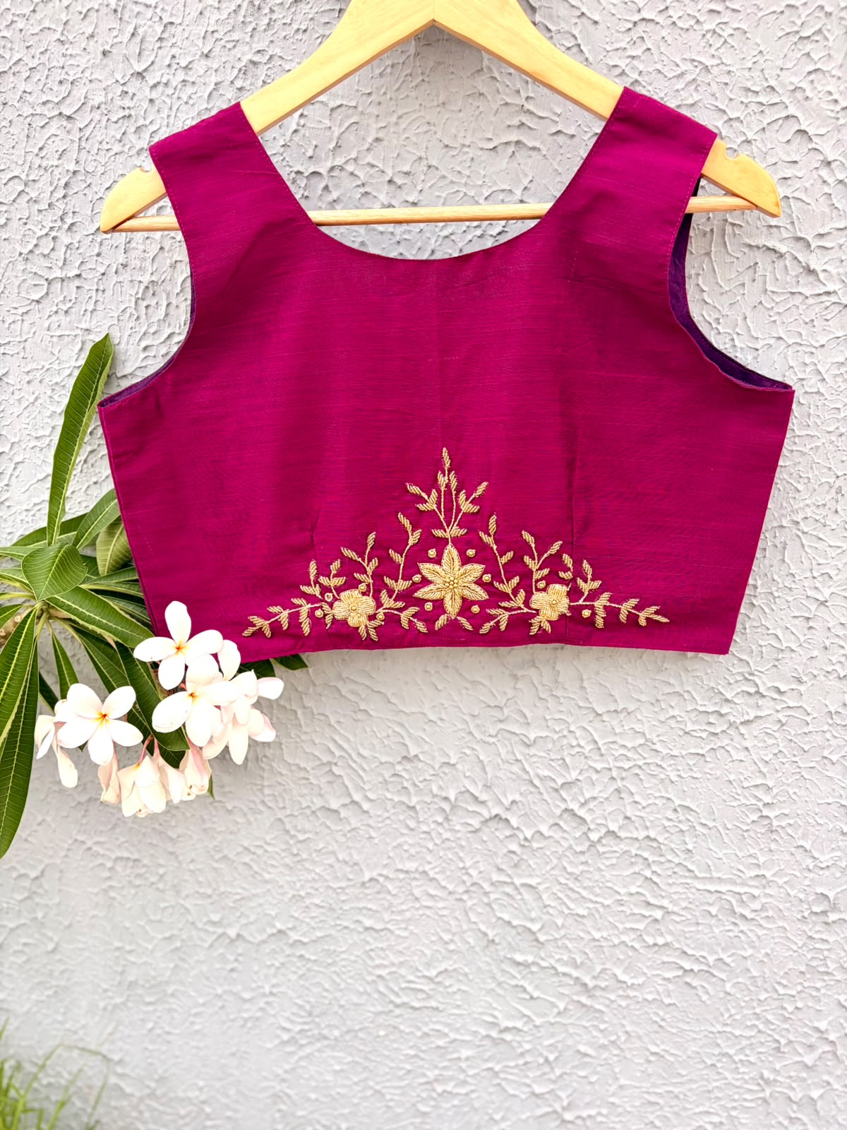 Silk hand work designer blouse