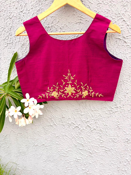 Silk hand work designer blouse