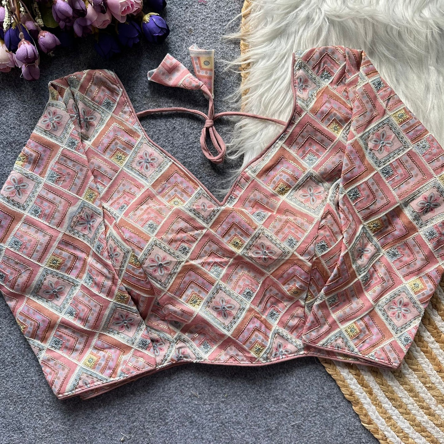 Pure cotton full sleeve ready made blouse