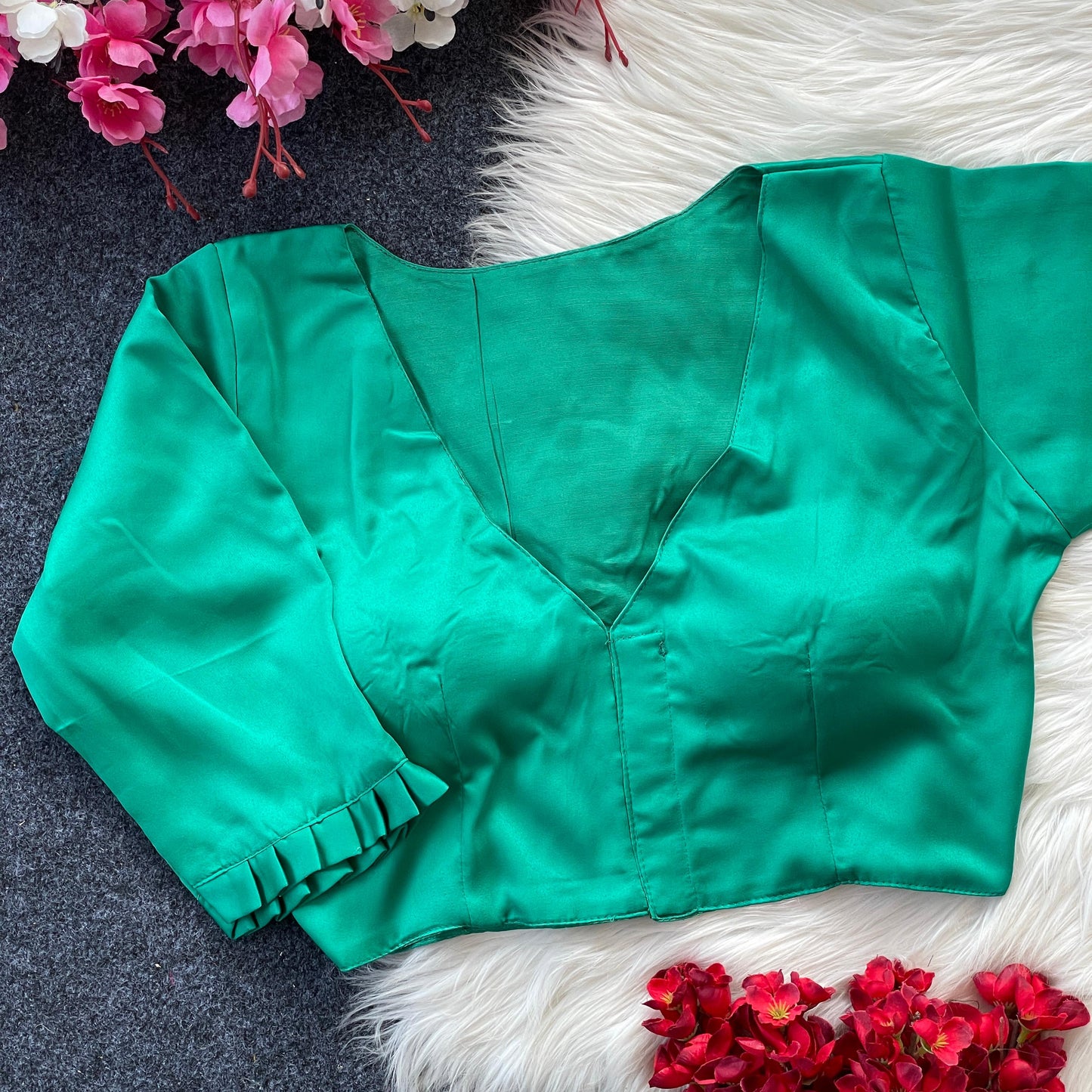 Pure Malai Satin ready made blouse