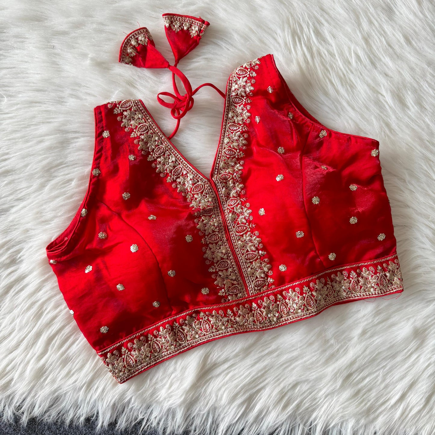A beautiful work with sequins all over ready made blouse