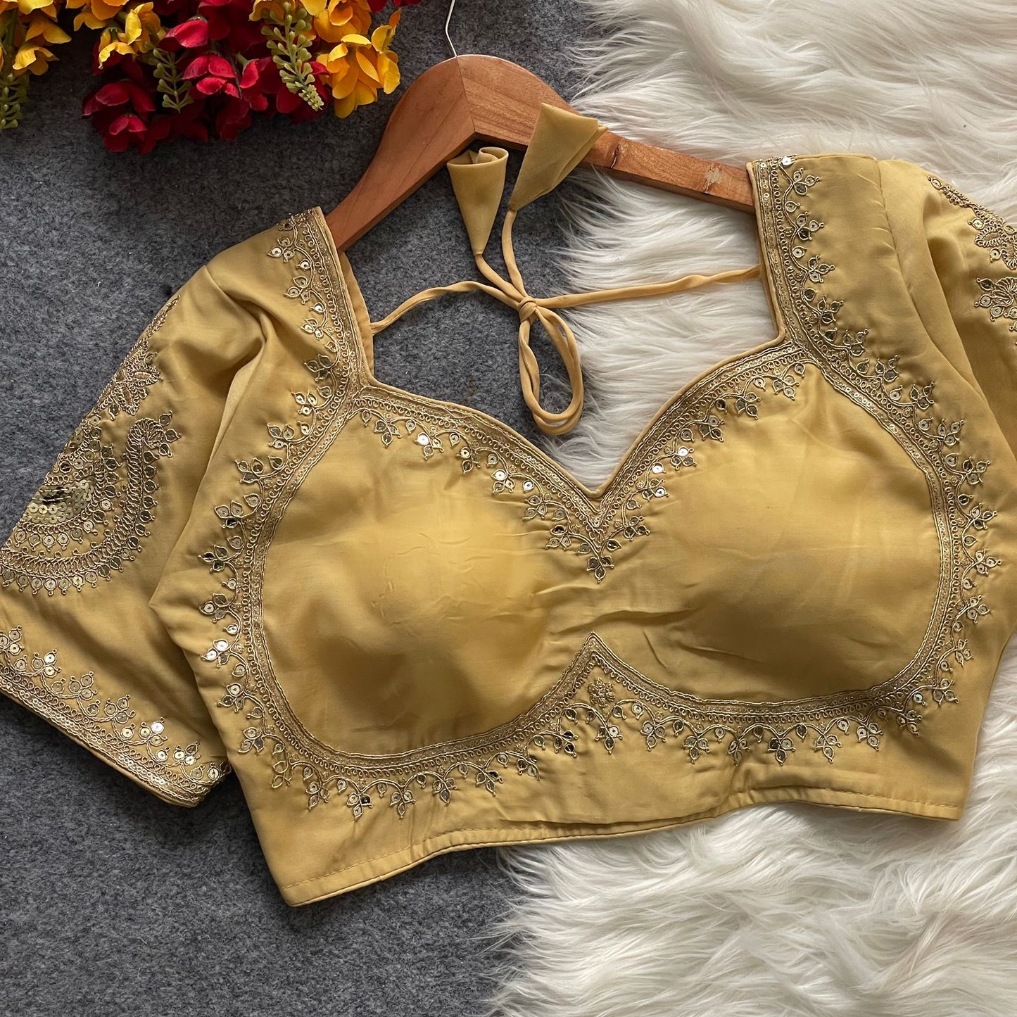 Heavy pure roman silk ready made blouse