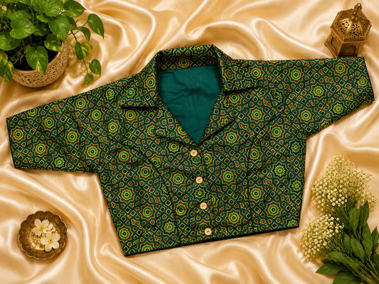 Pure modal silk collar neck ready made blouse