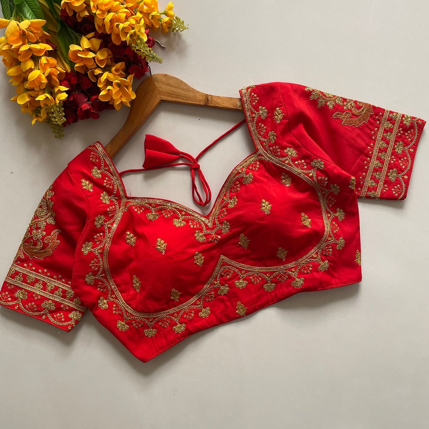 Heavy pure roman Silk ready made blouse