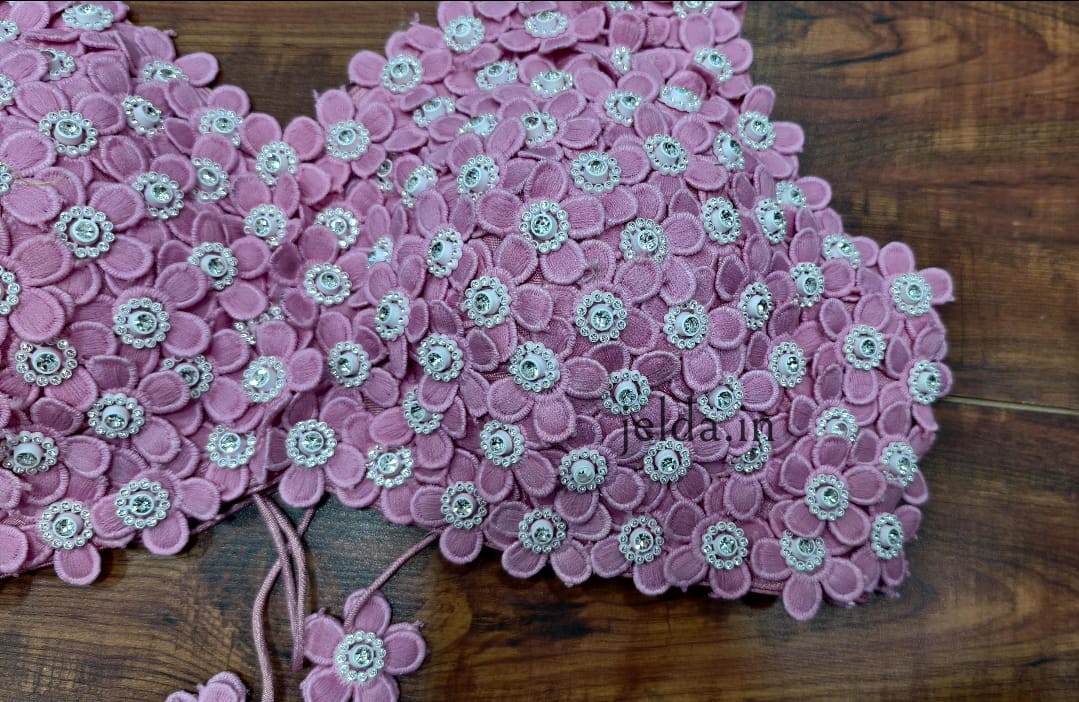 Exclusive Flower beads and lace handwork custom made blouse