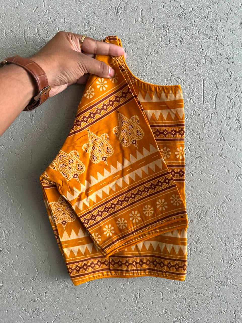 Pure Ajrakh Cotton ready made blouse