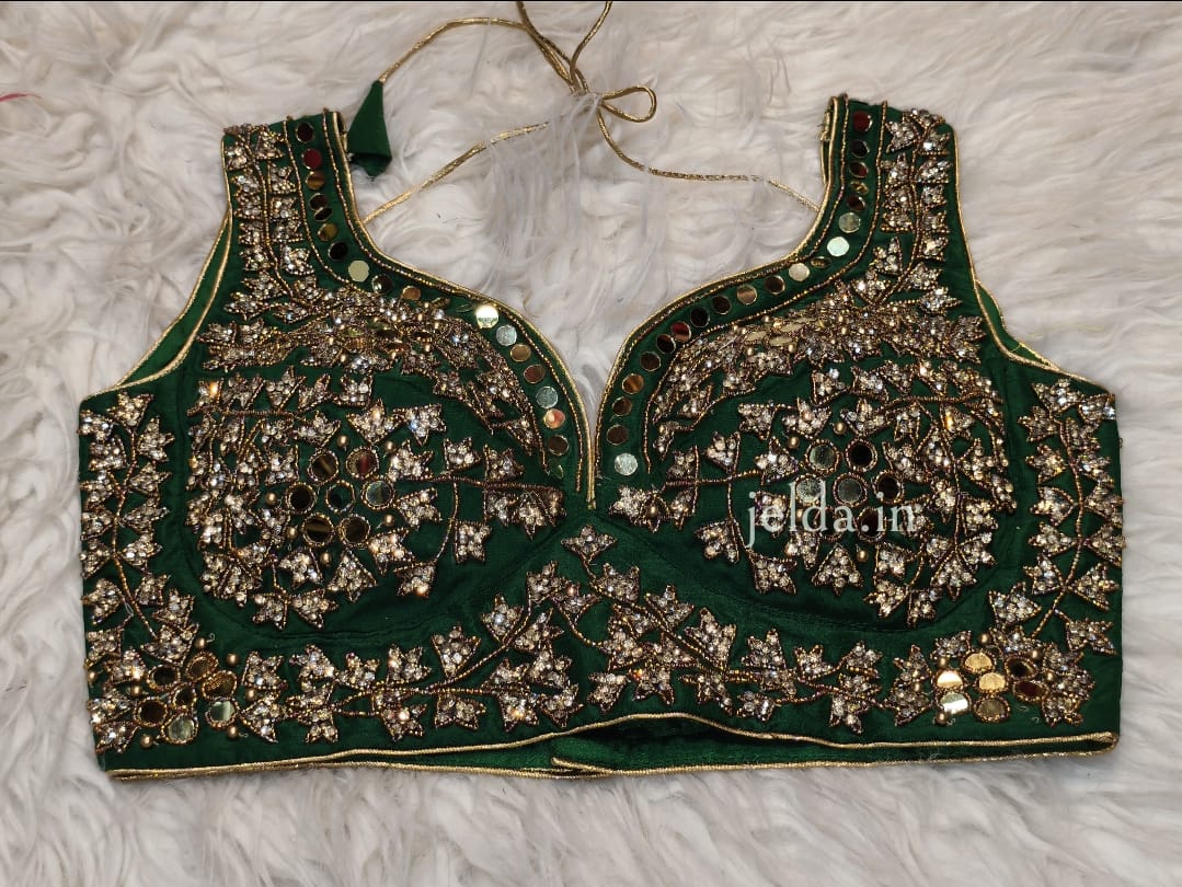 Zarkan real mirror handwork custom made blouse