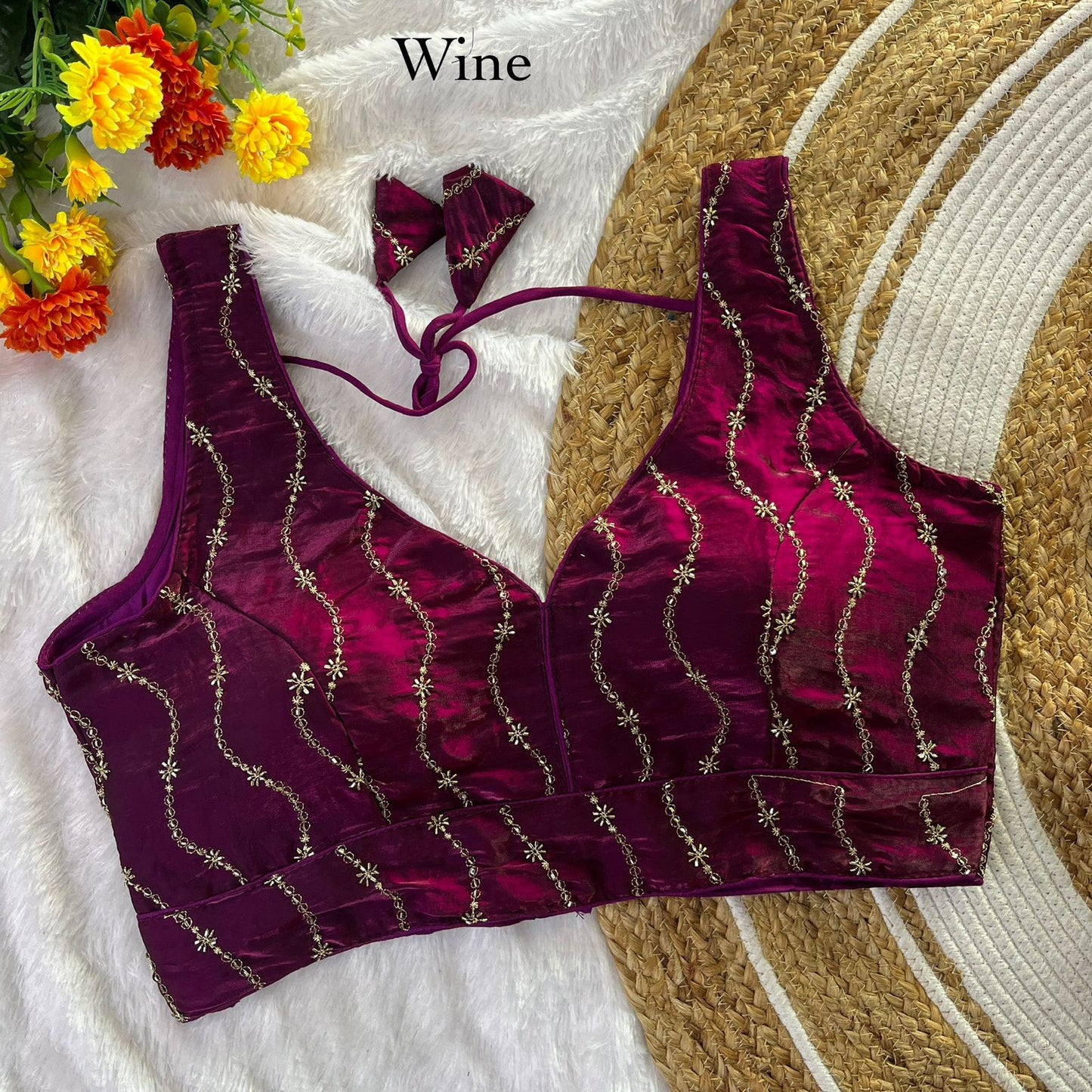 Fendy NC Sattin sleeveless ready made blouse
