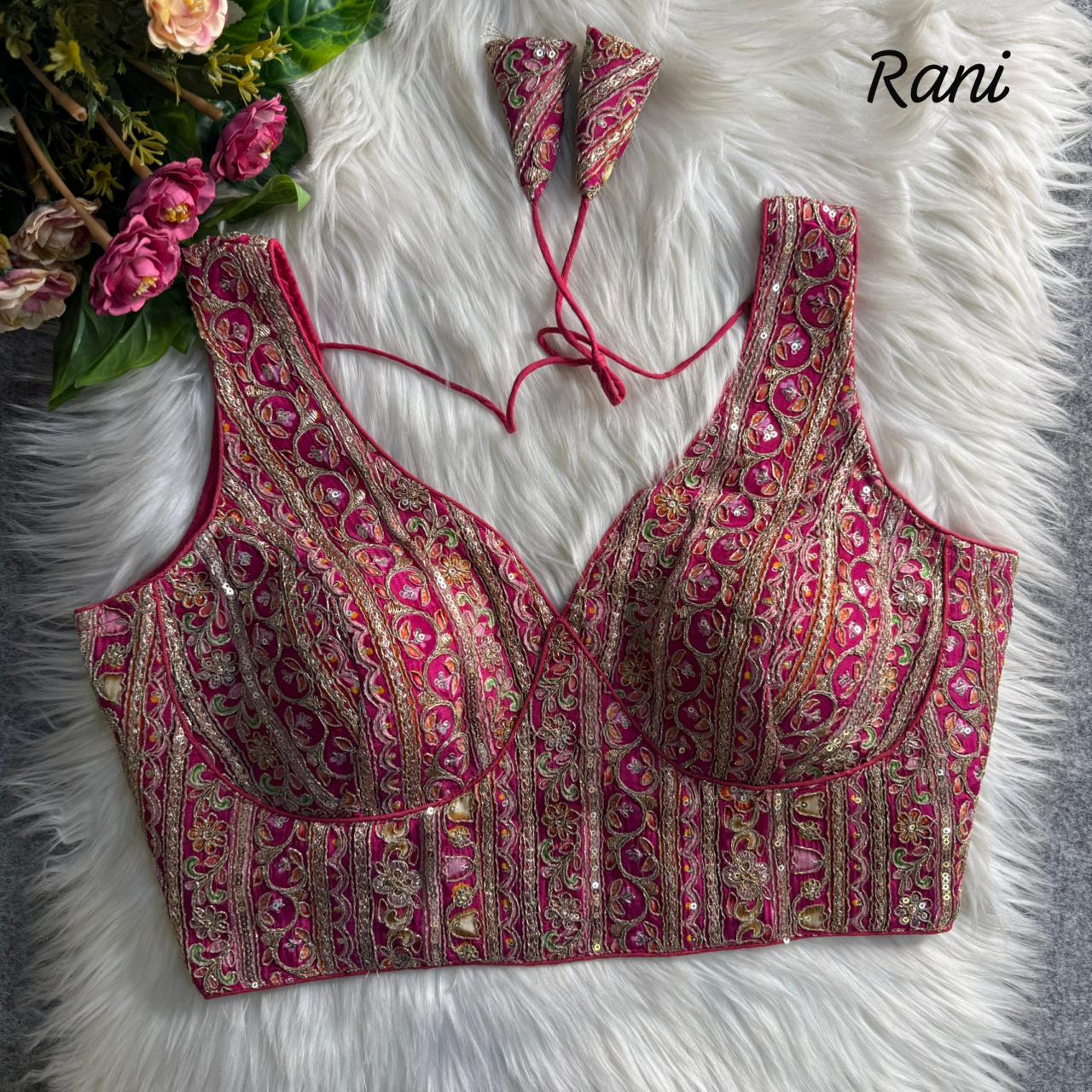 Heavy pure soft crape silk ready made blouse
