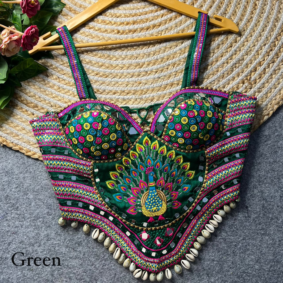 Heavy Thread + Real Mirror & Real Work ready made blouse