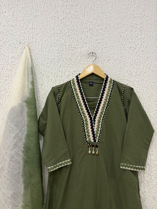 Cotton embroidery work salwar suit