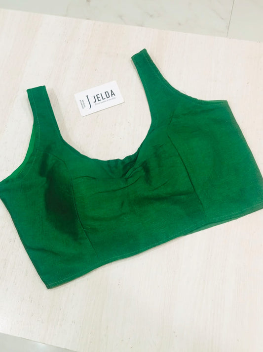Silk fabric sleeveless ready made blouse