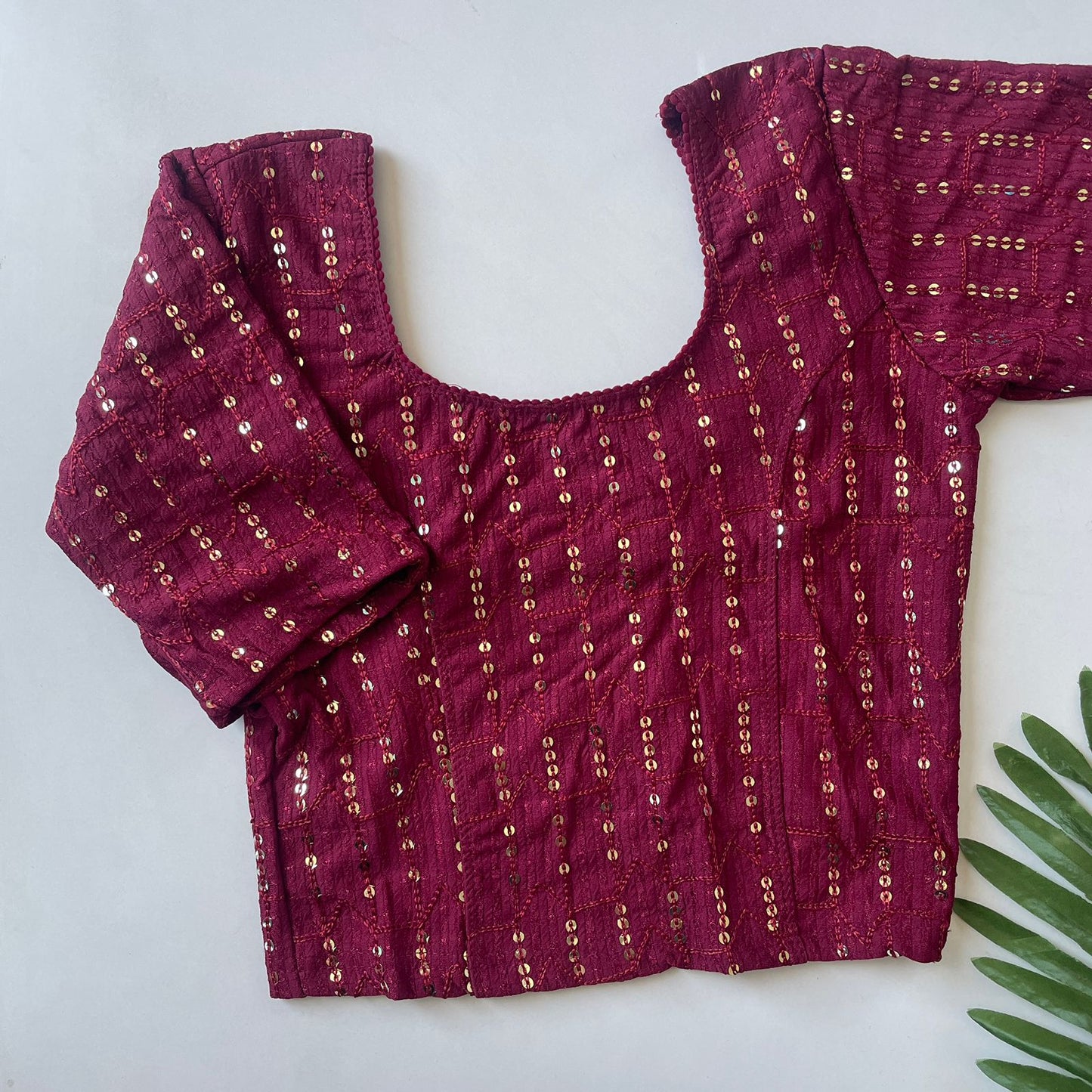 Polyester with embroidery stretchable ready made blouse