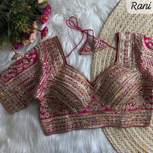 Heavy Pure Soft Roman Silk With Tricot Fuising ready made blouse