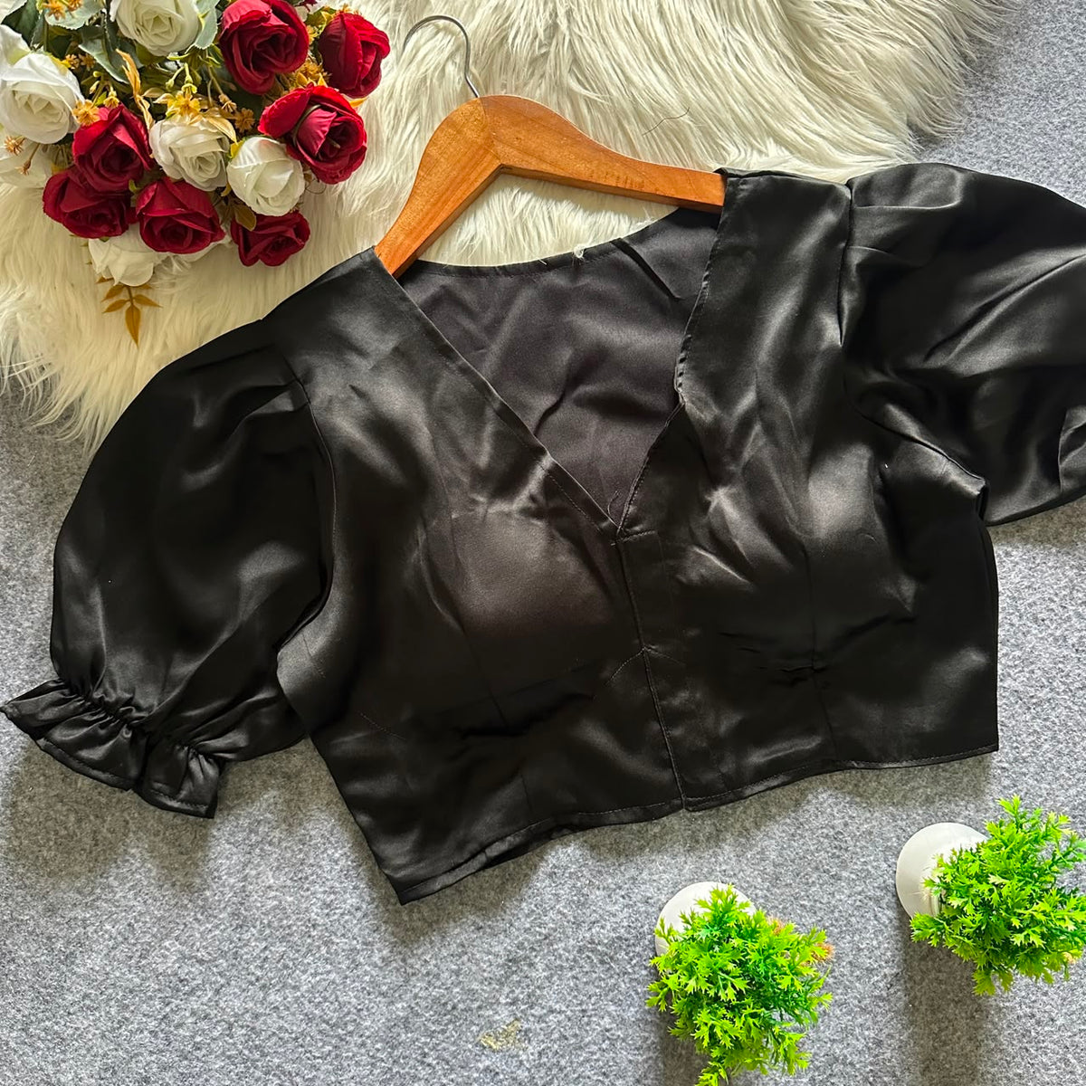 Pure malai satin ready made blouse