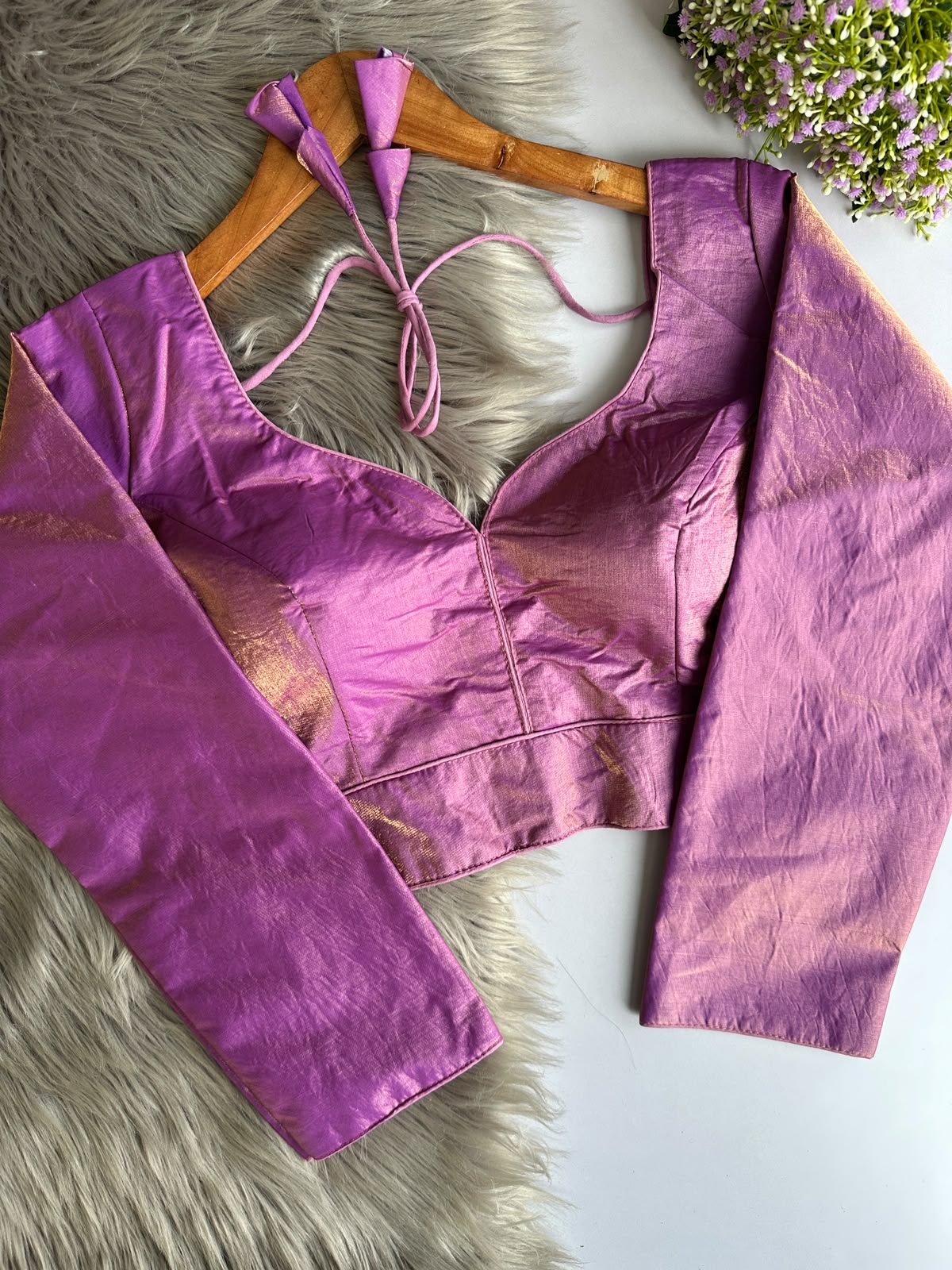 Space silk full sleeve ready made blouse