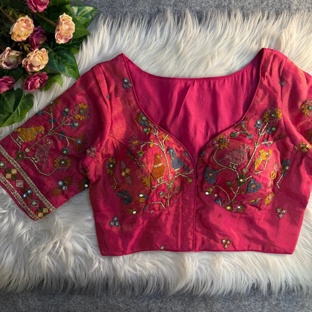 Heavy pure soft viscous cosmos silk ready made blouse