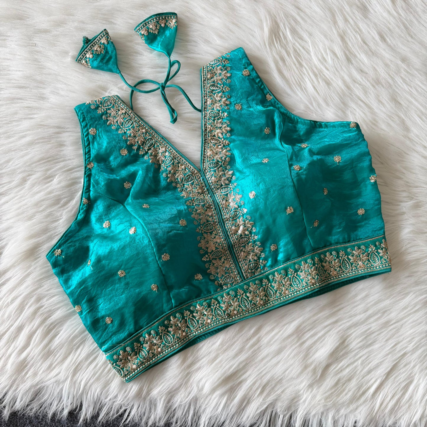 A beautiful work with sequins all over ready made blouse