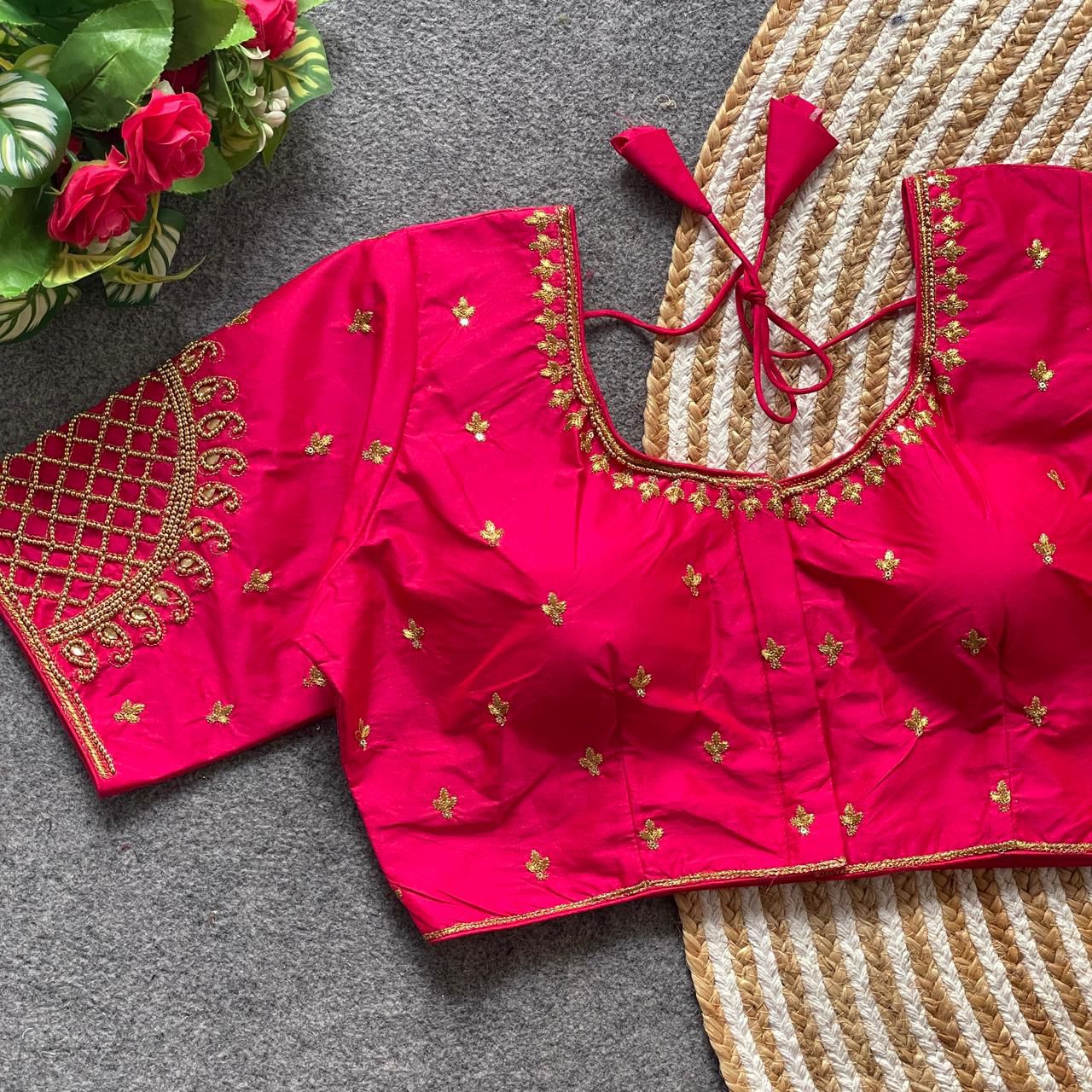 Heavy banarasi silk ready made blouse