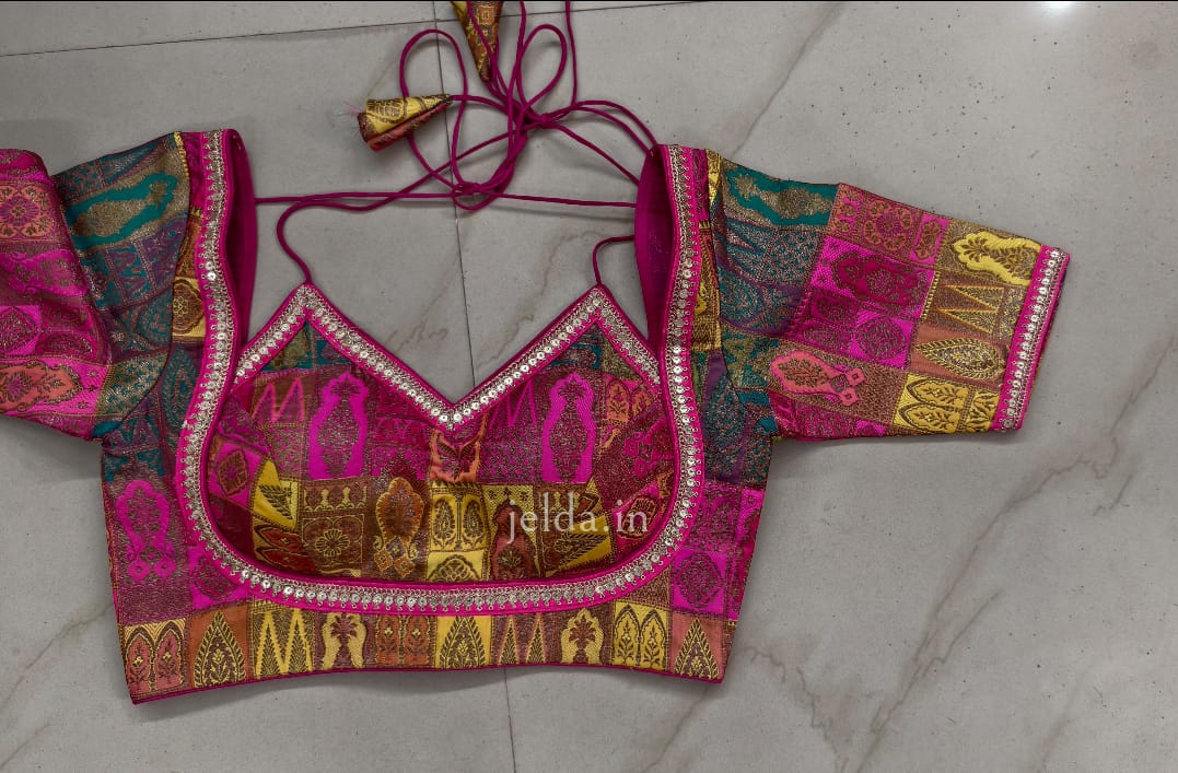 Multi banarsi brocade custom made blouse