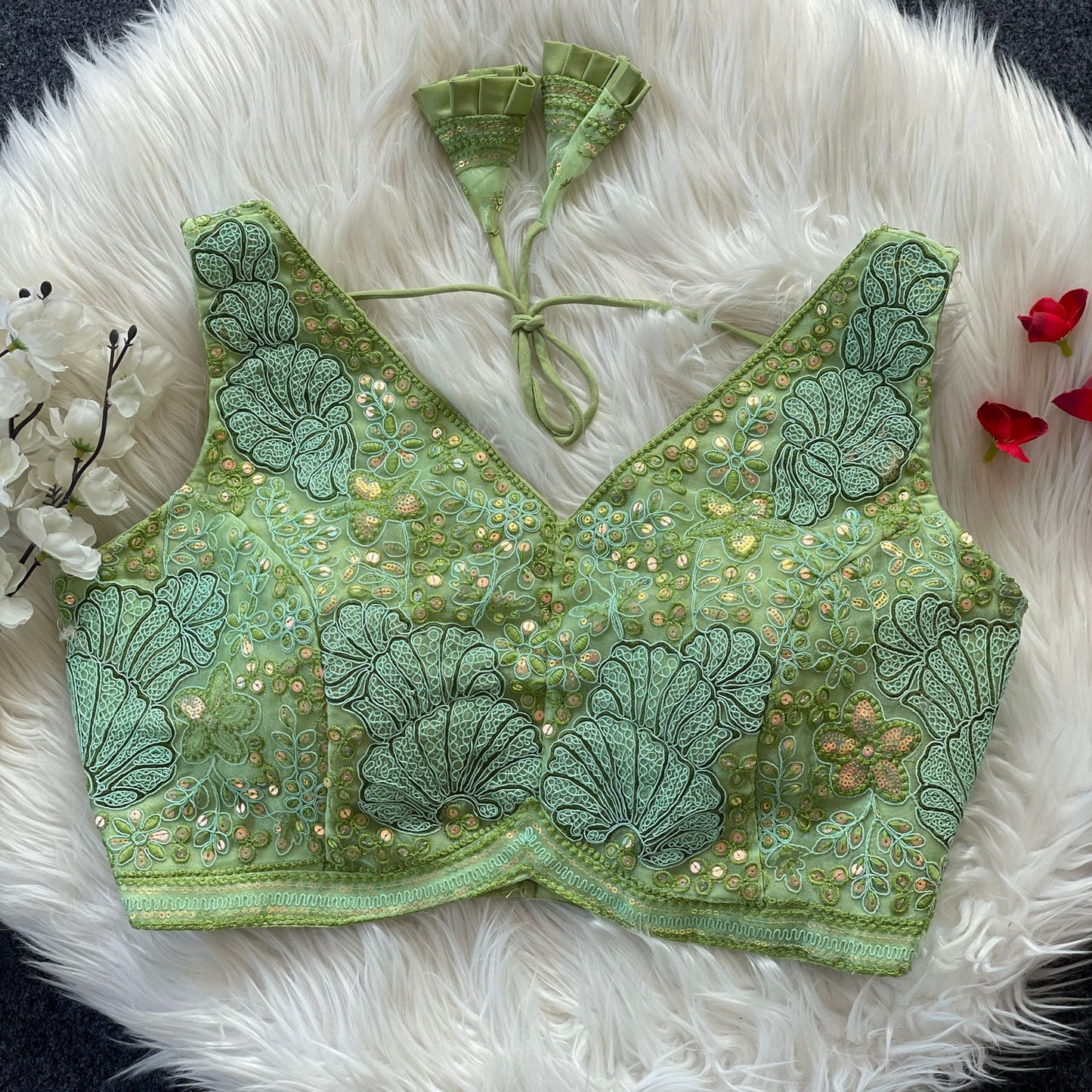 Heavy power net ready made blouse