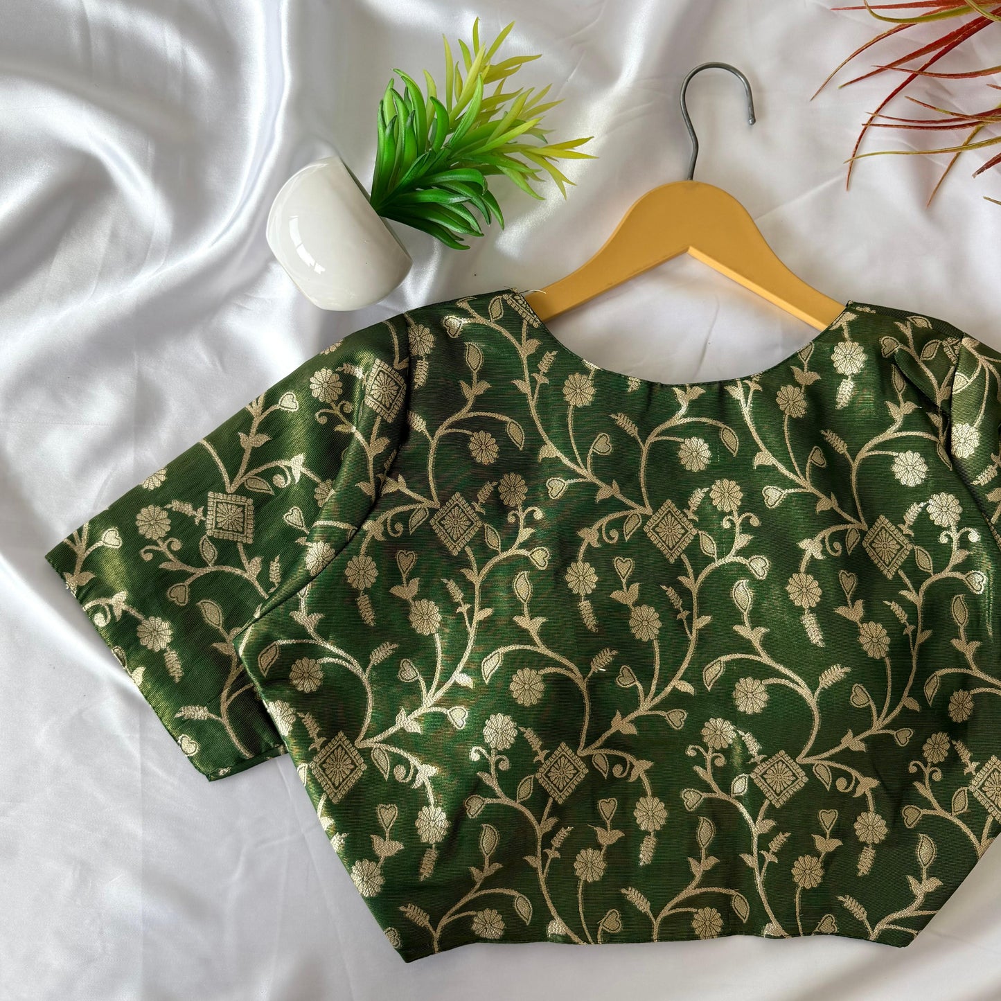 A beauty of weaving work all over ready made blouse