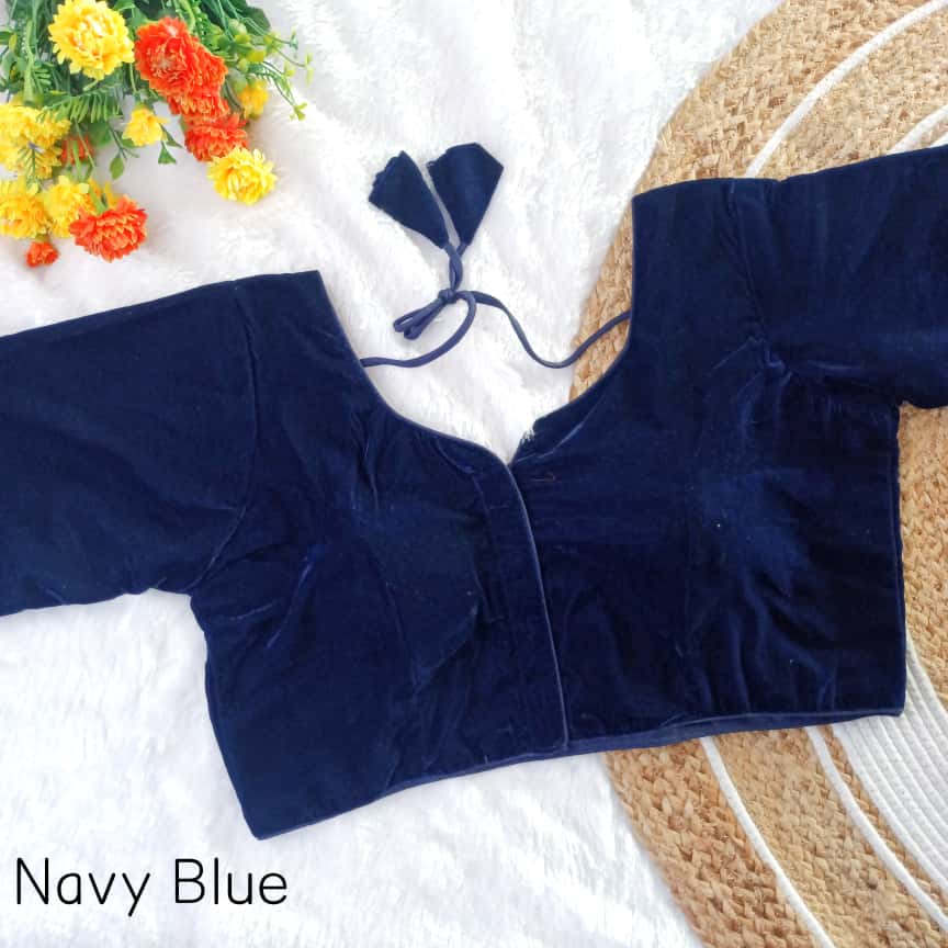EXCLUSIVE ORIGINAL 9000 VELVET PARTYWEAR PAN NECK FANCY READY MADE BLOUSE