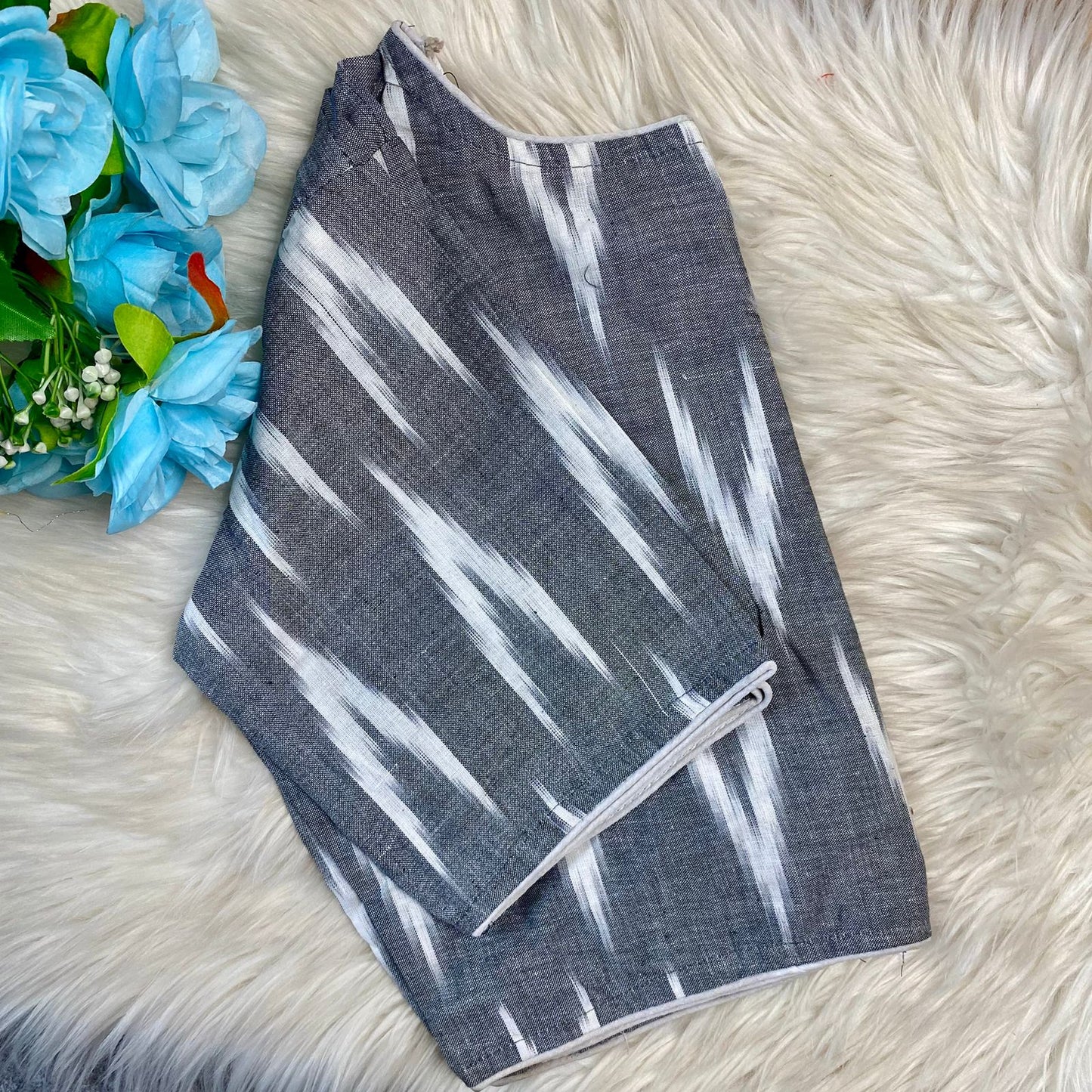 Pure ajrakh cotton ready made blouse