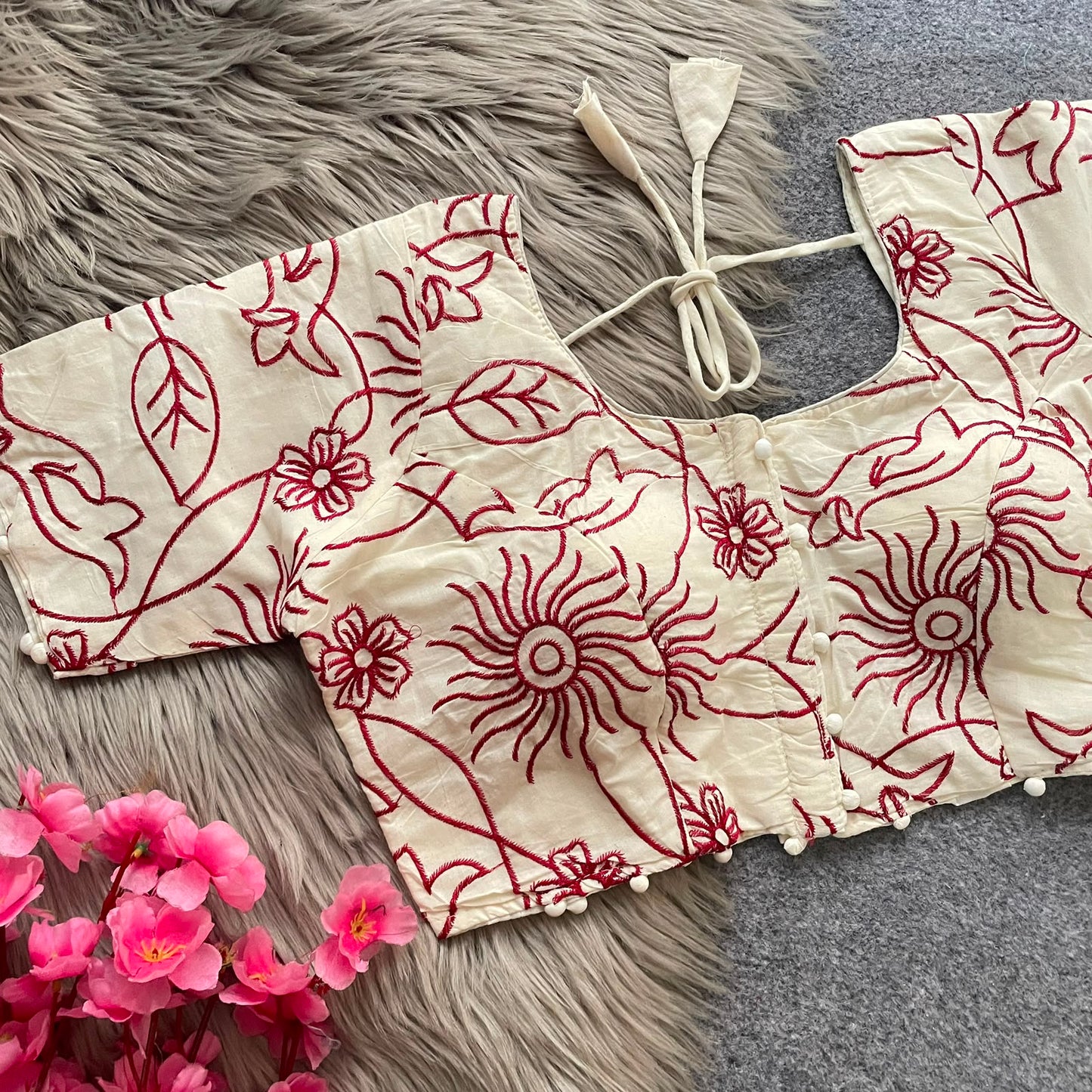 Pure Camric Cotton Diable ready made blouse