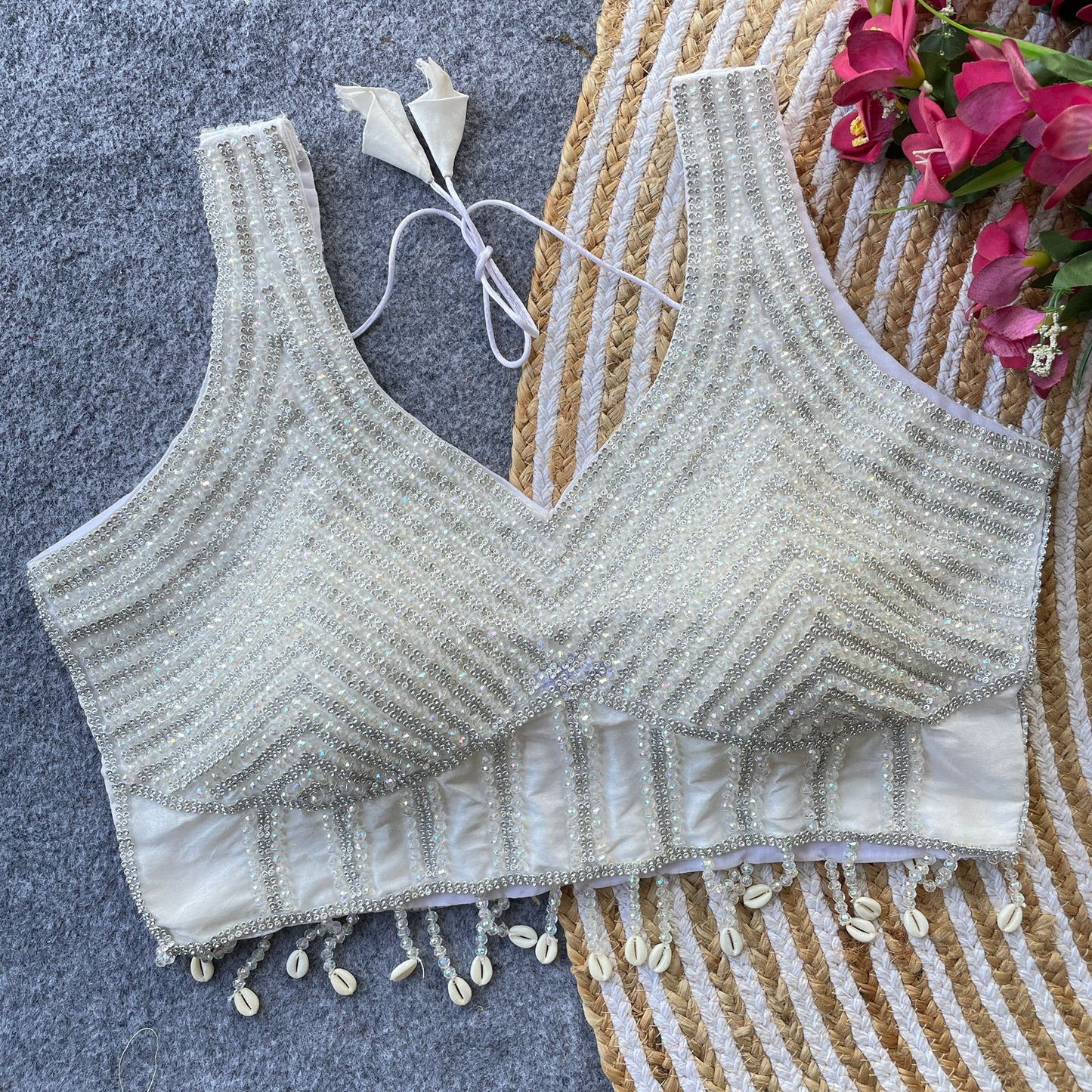 Pure silk handcrafted ready made blouse