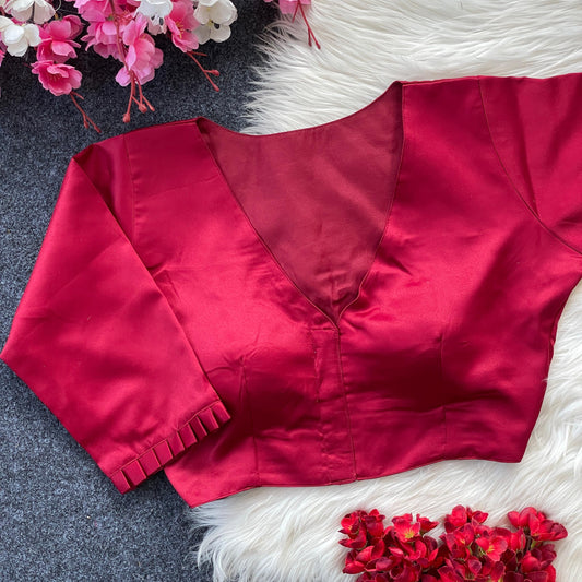 Pure Malai Satin ready made blouse