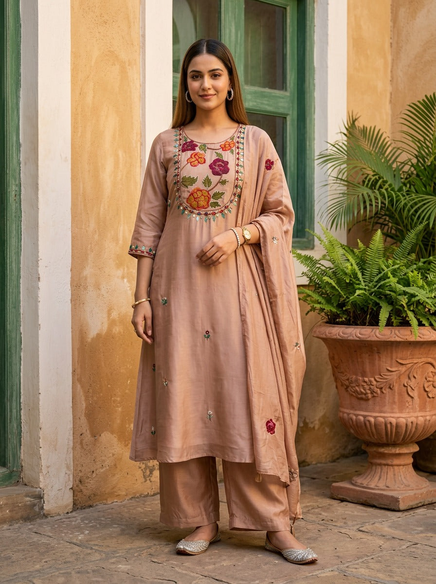 Premium Muslin fabric with embroidery work salwar suit